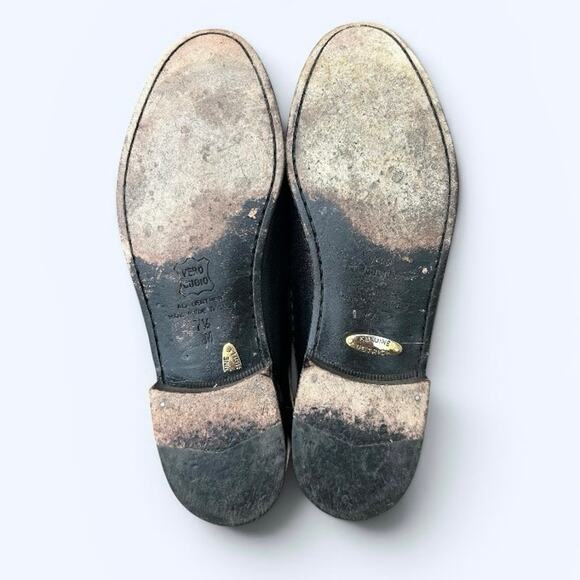 Zelli Ostrich Nappa Tassel Loafers Black Leather Mens Dress Shoes Size 7.5 Italy